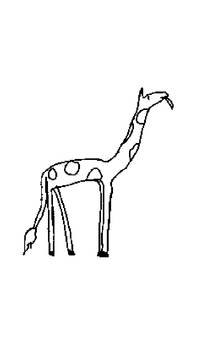 Poorly drawn giraffe with a lama head??