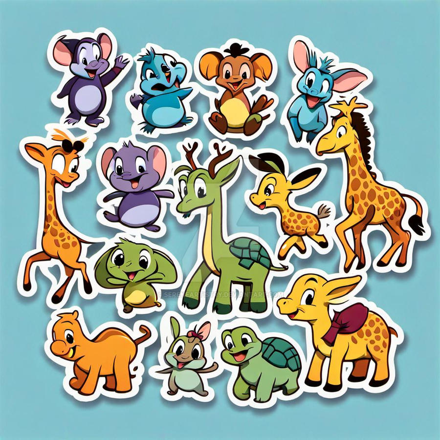 Animal Kit Sticker Animal Sticker Set by SereneArtistrY on DeviantArt