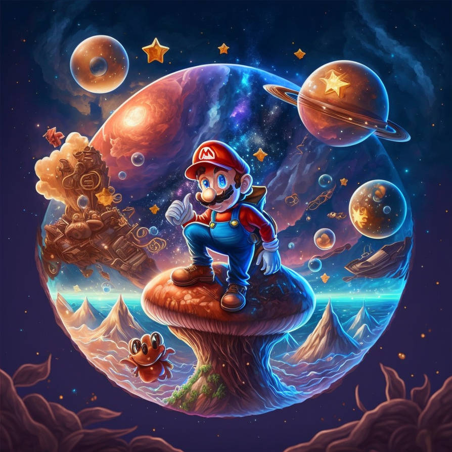 Mario in Space (AI) by animatio7 on DeviantArt