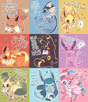 Valentines day Eeveelutions