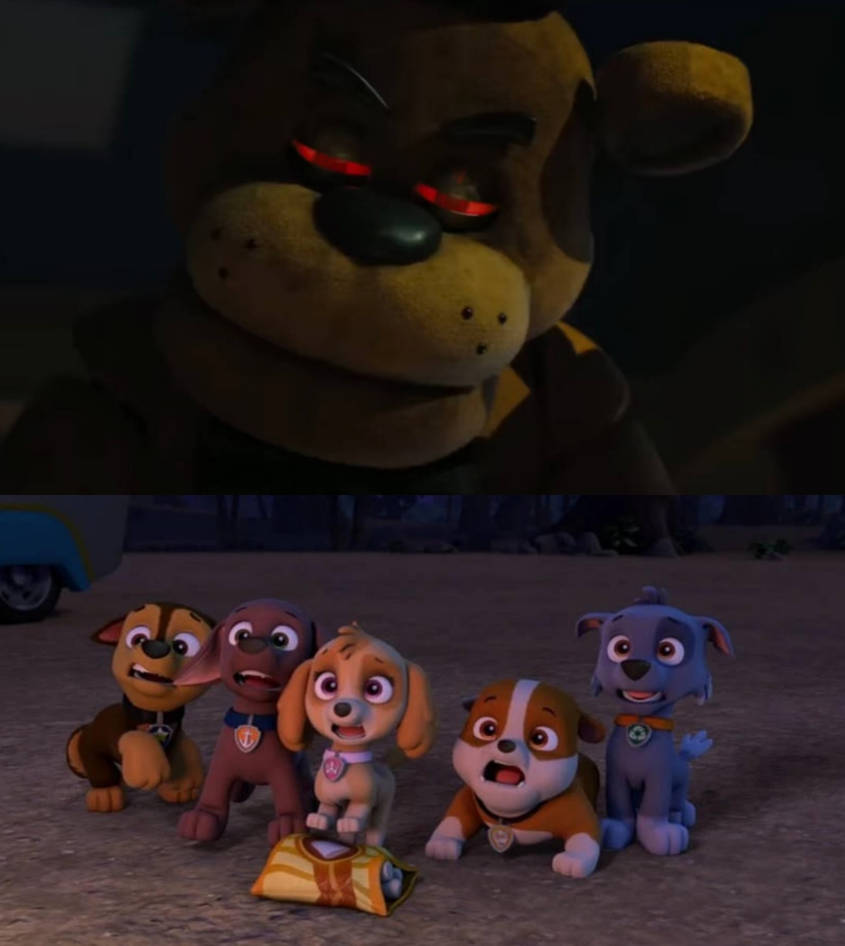 Paw Patrol pups scared Of Freddy Fazbear by maxtop9002 on DeviantArt
