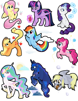 Chibi Ponies Stickers