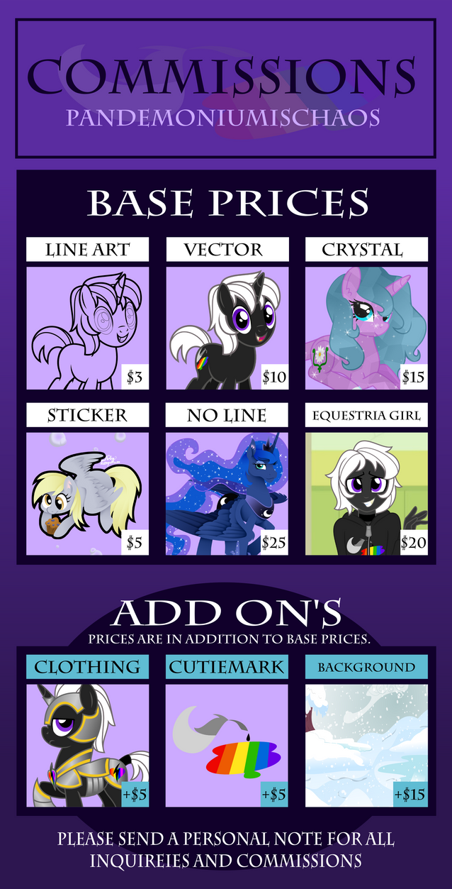 Mlp Values Chart MLP Commission Chart (2016- 2017) (OUTDATED) by TheArtsyEmporium on ...