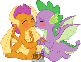 Commission: Smolder X Spike - Vector