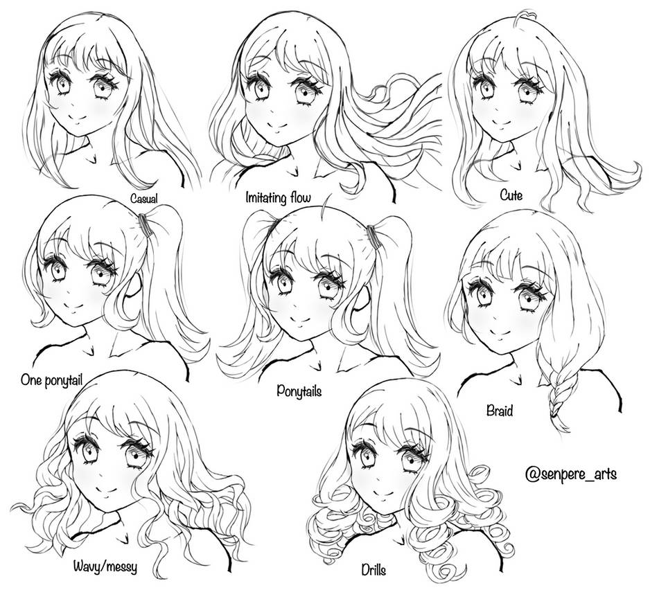 Anime hairstyles by Senpere on DeviantArt