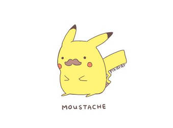 pikchu with moustache