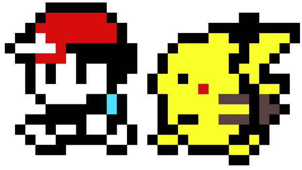 8 bit pikachu and ash