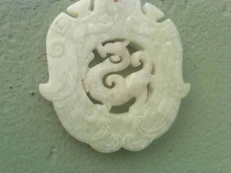White Stone Dragon Pendant