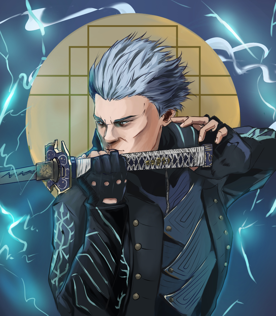 beautiful anime art of Vergil from devil may cry by