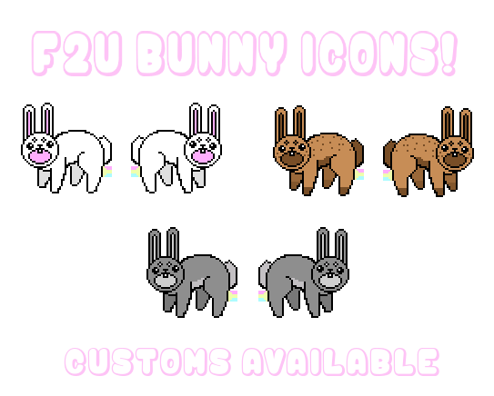 F2U bunny icons~! (customs available)