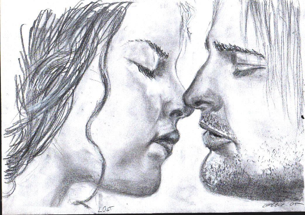 KATE and SAWYER KISS 'LOST' by Ellimere on DeviantArt