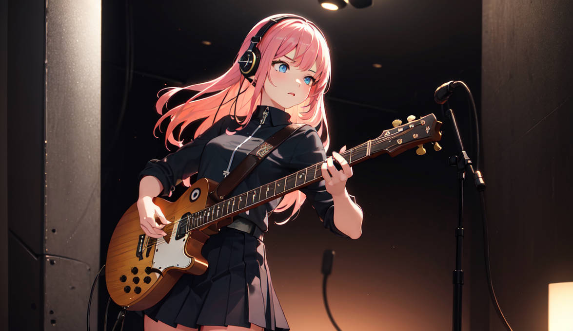 Rhythamic Rocker Rhythmic Reverie: Pink-haired Anime Rocker by istase on DeviantArt