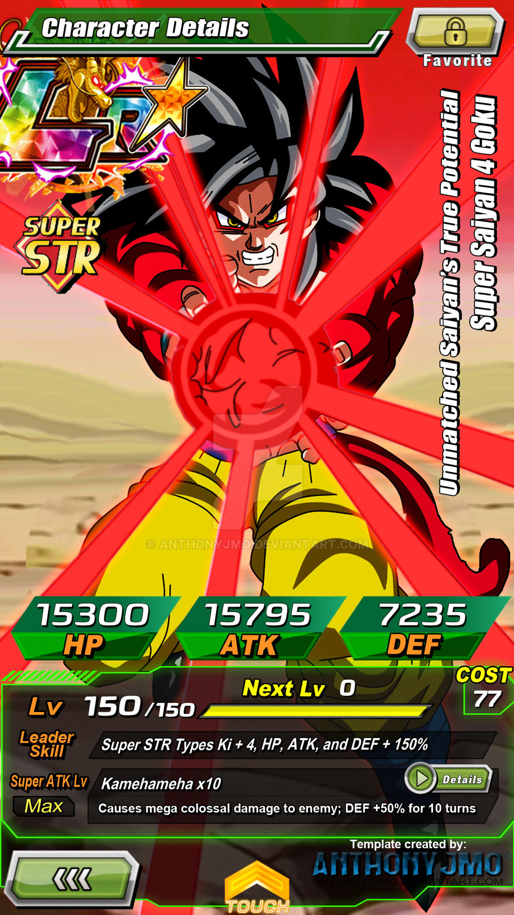 LR Super Saiyan 4 Goku Custom Card by AnthonyJMo on DeviantArt