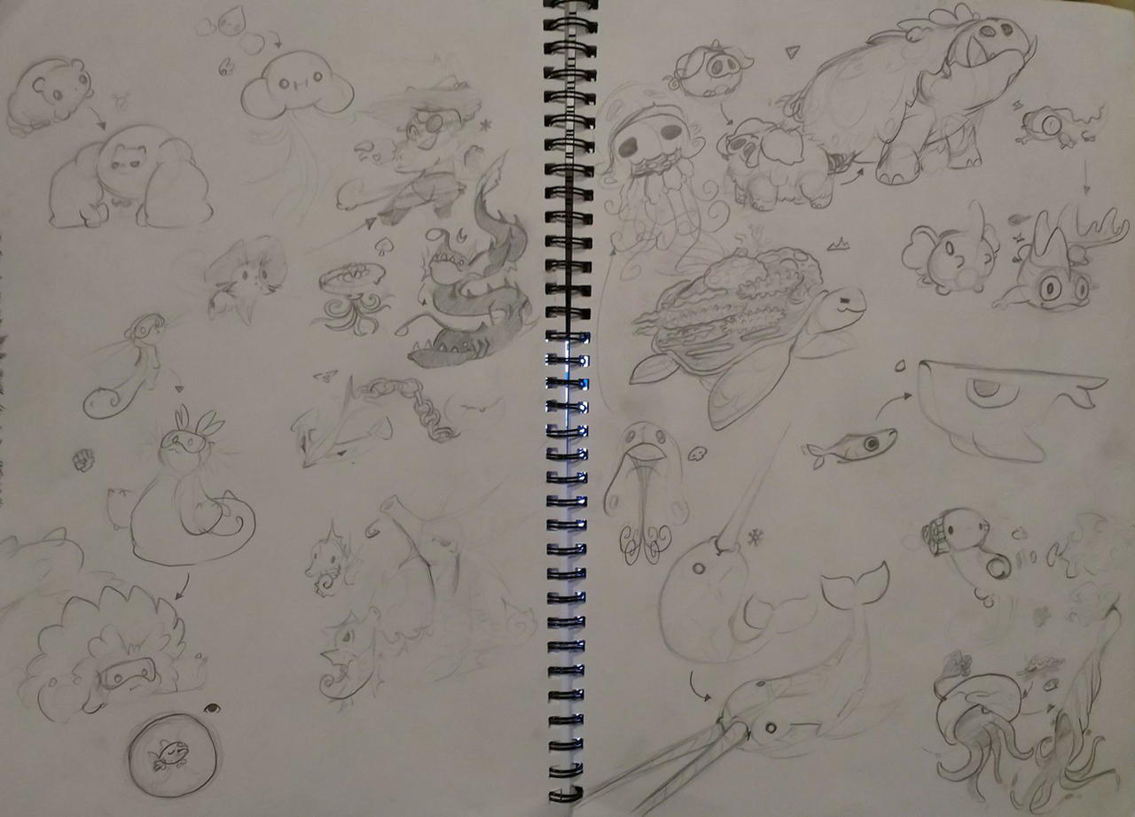 fakemon sketches pg 7 by ComfortBubble on DeviantArt