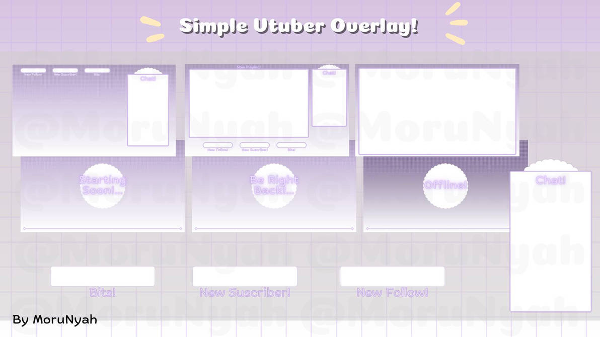 Overlay Simpe Purple and Simple Twitch Overlay for Vtubers! $10 by MoruNyah on DeviantArt