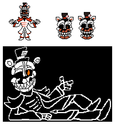 My Design of the FNAF Animatronics based on their 8-bit Sprites :  r/fivenightsatfreddys