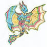 Pointillism Winter Magi Dragon