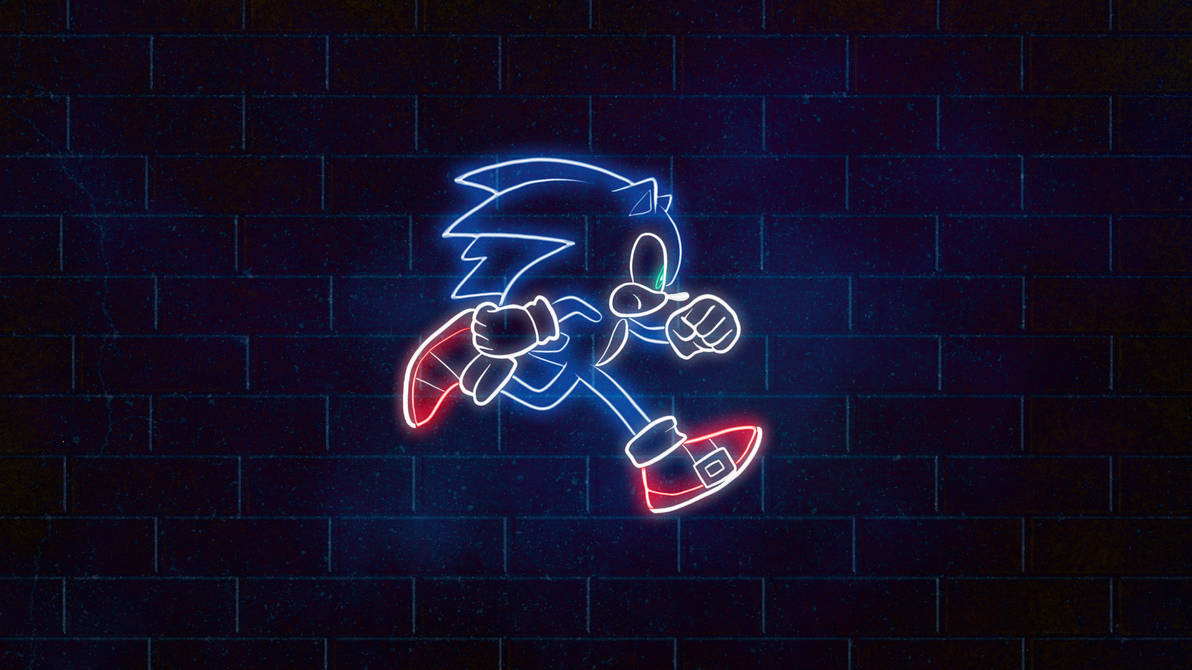 Sonic Neon Rings Sonic - Blue Neon Wallpaper by feoeda on DeviantArt
