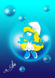 Smurfette Inside a Bubble