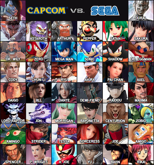 Sega vs Capcom roster by GenoForSmash on DeviantArt