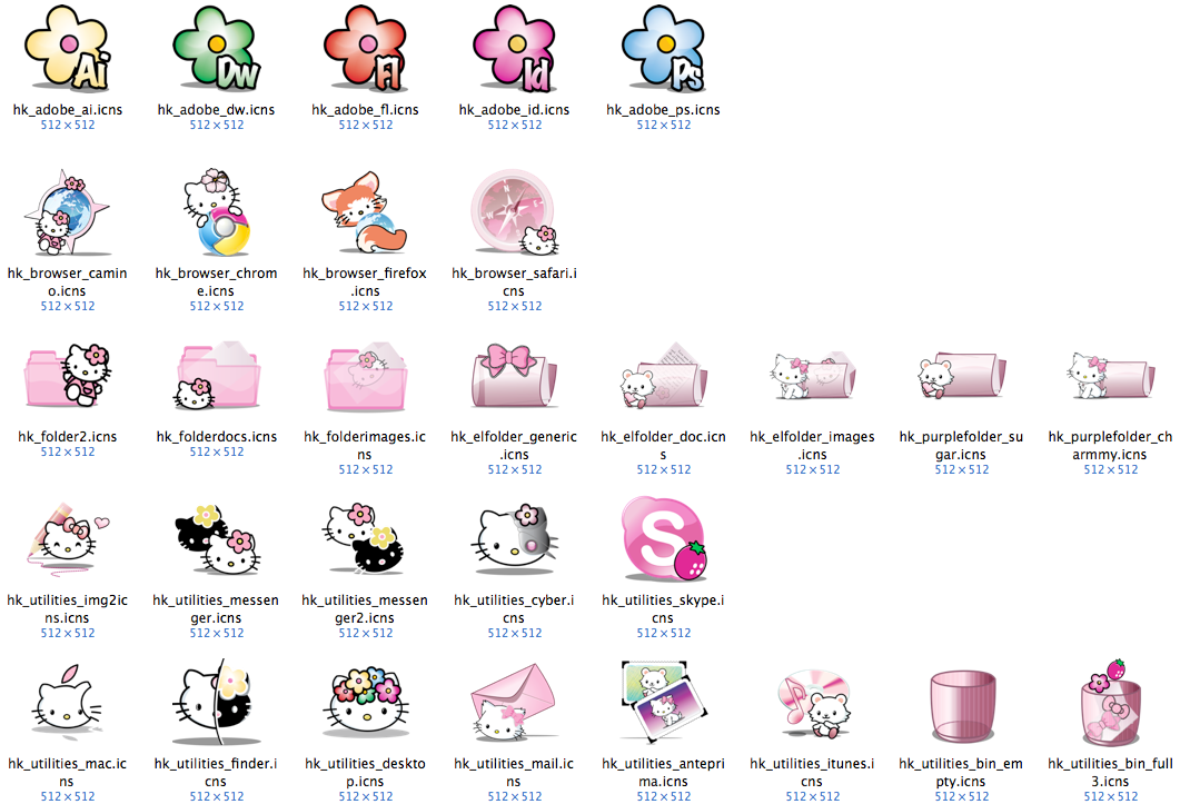 Hello Kitty - Mac Icons by mantio-art on DeviantArt