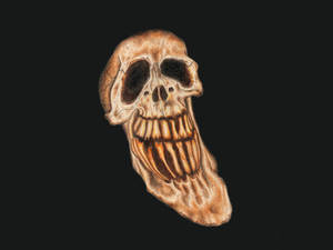 skull with color pencils