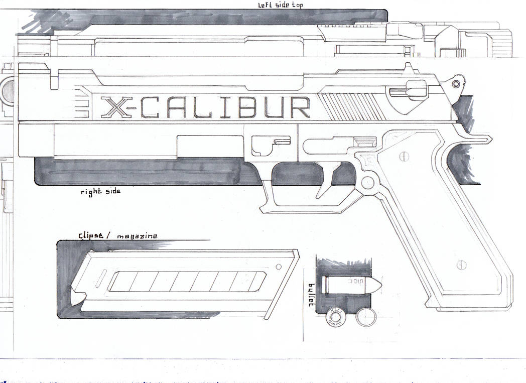 Drawing/design Ruler Gun Gun design sketch by donle83 on DeviantArt