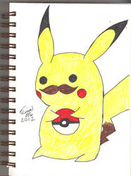 Pikachu with a mustache