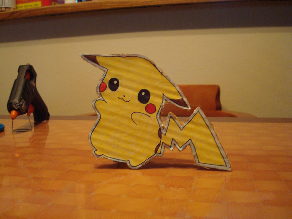 Pikachu standing with tail