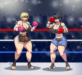 Cassy vs Kitty Boxing!! by GaboCaricaturas