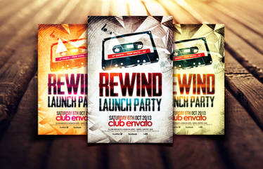Rewind Launch Party Flyer Template