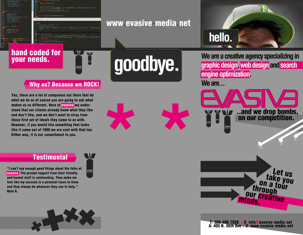 Evasive Brochure Front