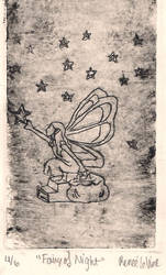 Fairy of Night - Lineart Etching