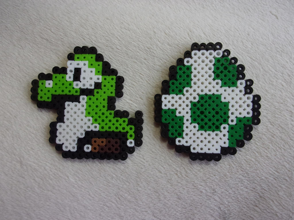Pyssla Yoshi Perler Beaded Yoshi and Yoshi Egg by Mickeycricky on DeviantArt