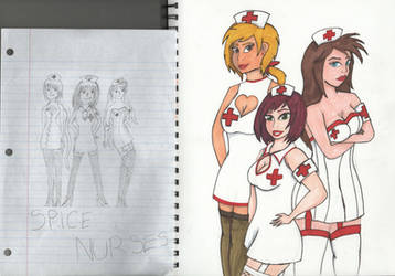 Spice Nurses. 2013 art vs 2019 art