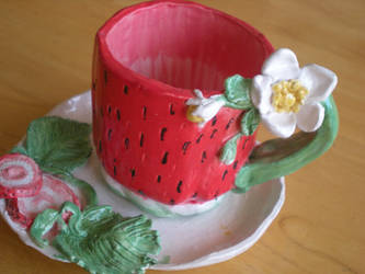 Strawberry TeaCup by Portrait-Angel