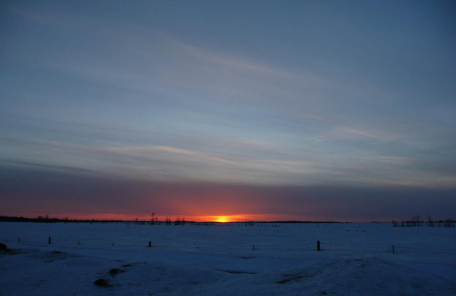 Snowy Sunset