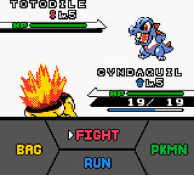 Pokemon GBC Black White Battle UI Mockup