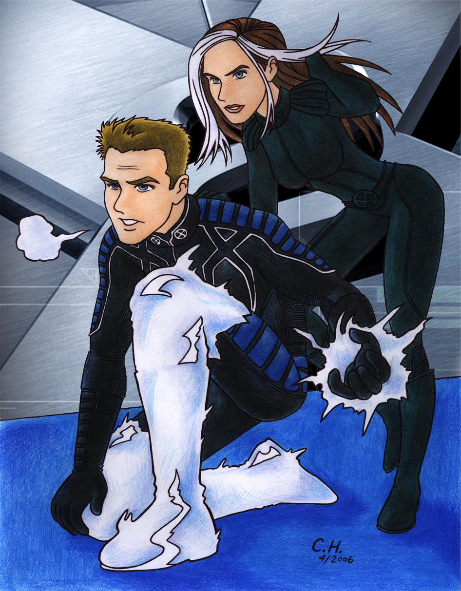 X2 Iceman and Rogue