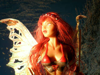 Ooak Modern red fairy Valkyria