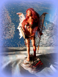 Ooak Modern red fairy Valkyria