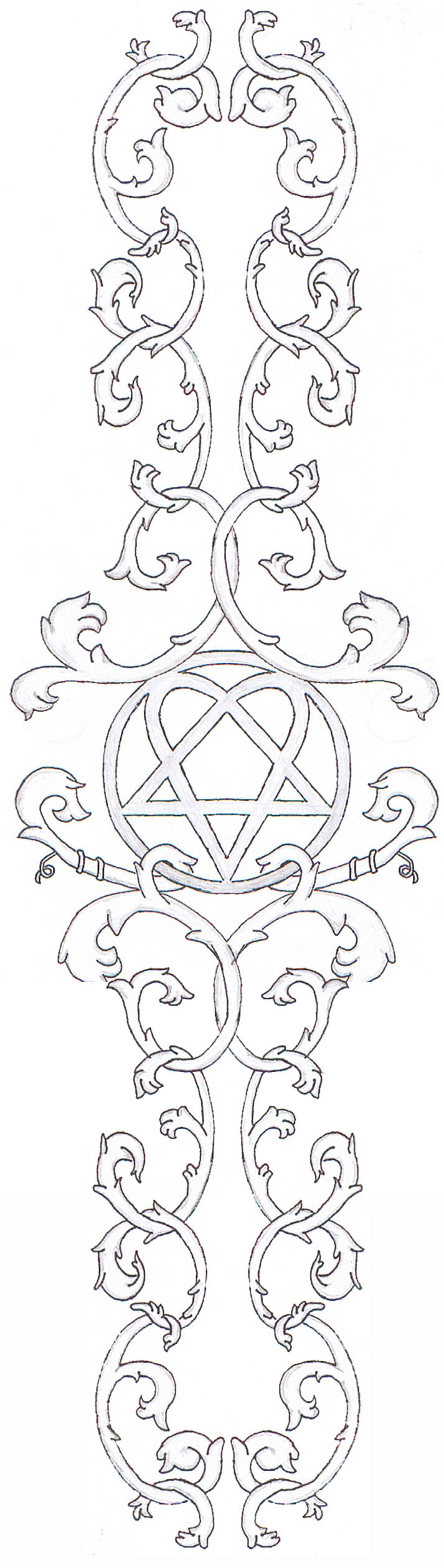 Heartagram Tattoo Design