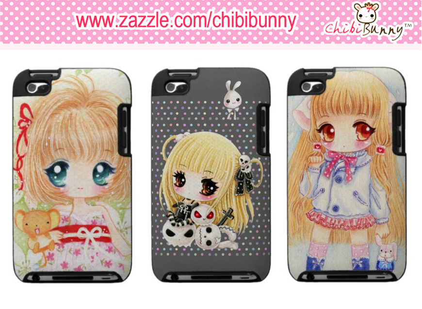 Anime chibi girls Ipod Touch cases