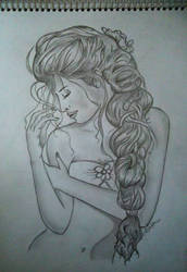 Braided hair drawing