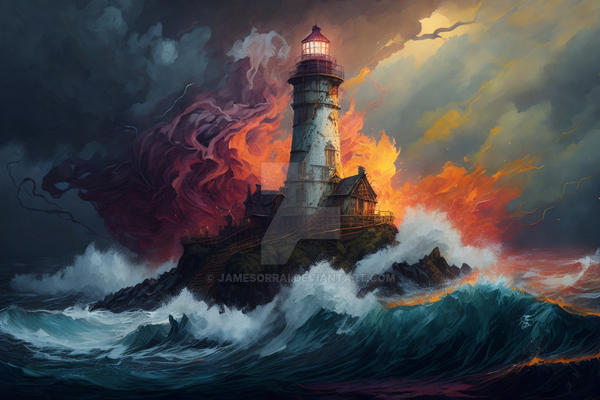 Vibrant Lighthouse 1 by JamesOrrAI on DeviantArt