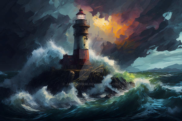 Vibrant Lighthouse 5 by JamesOrrAI on DeviantArt
