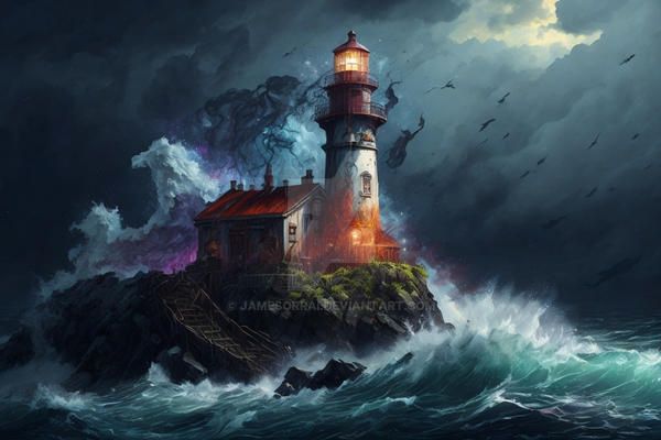 Vibrant Lighthouse 7 by JamesOrrAI on DeviantArt