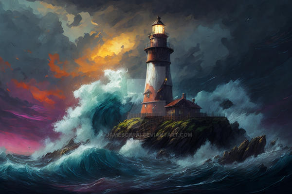 Vibrant Lighthouse 8 by JamesOrrAI on DeviantArt