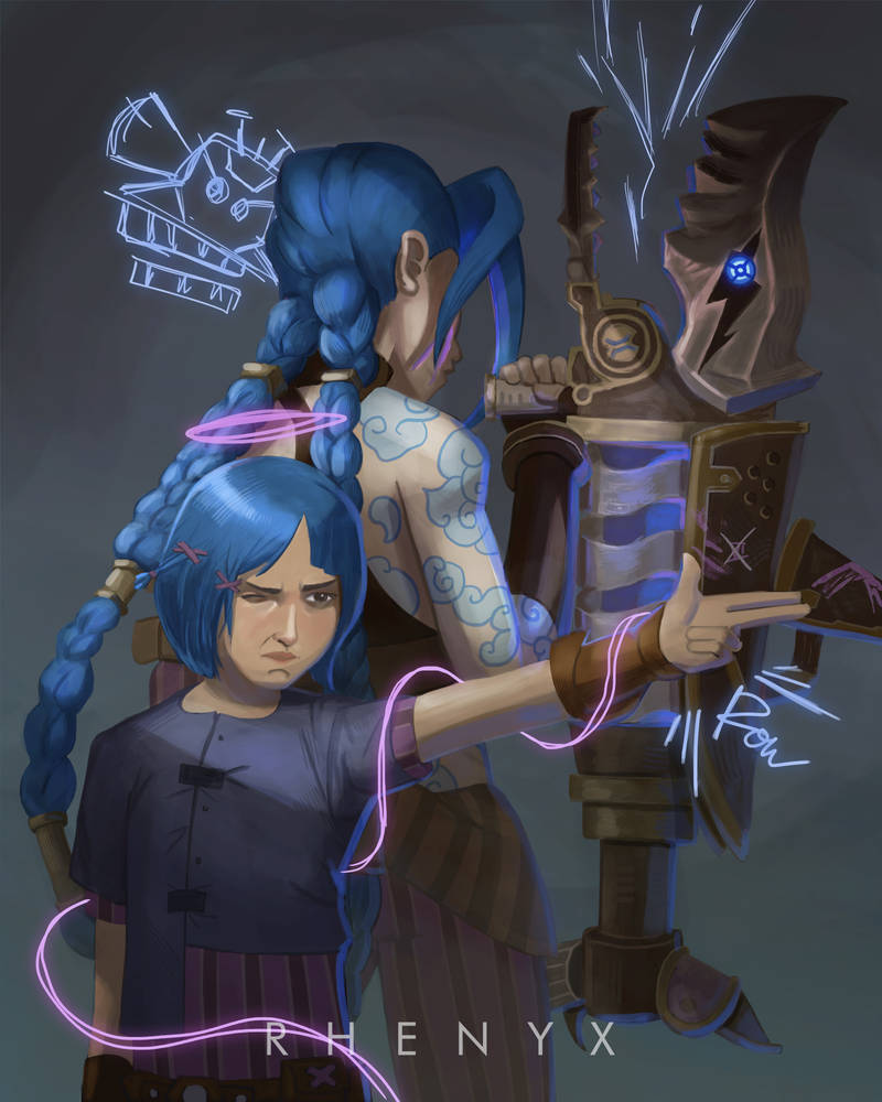Jinx and Powder from Arcane (Neon version) by Rhenyx on DeviantArt