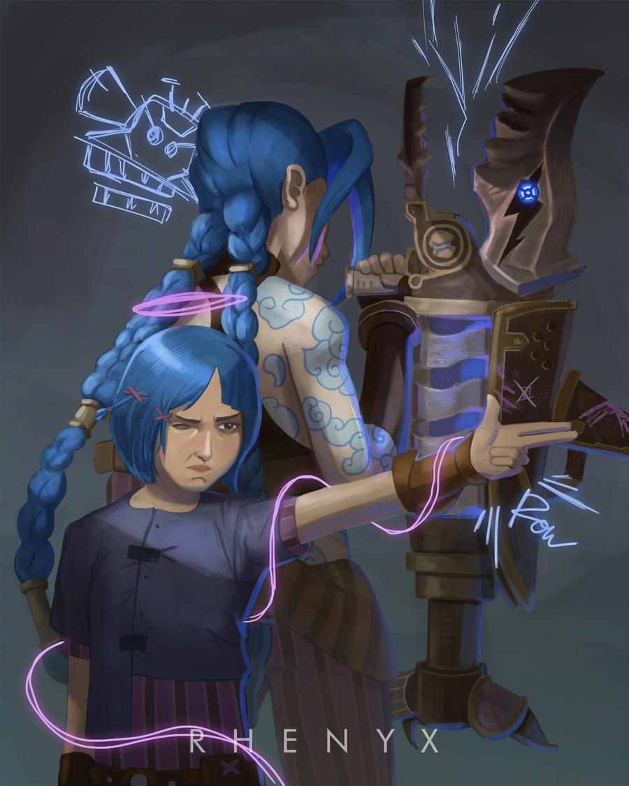 Jinx and Powder from Arcane (Neon version) by Rhenyx on DeviantArt